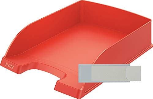 Leitz Plus Standard Briefablage A4 10er Set (Hellrot + Etiketten)