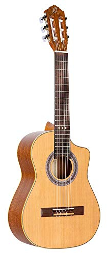 Ortega Requinto Series Guitarra acústica 6 cuerdas - Tapa de cedro, RQC25