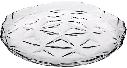 PASABAHCE Estrella Set 6 Piatti Frutta in Vetro, 20cm, Trasparenti, Design Moderno ed Elegante