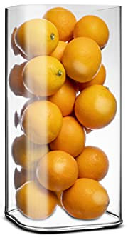 SCHÖNHUBER FRANCHI Vase en verre carré transparent - 17,6 x 17,6 H 25 cm - Élégant centre de table moderne pour fleurs et ameublement, idéal pour hôtel bar pâtisseries b&B pizzerierias