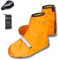 sweatness Überschuhe Fahrrad Wasserdicht Inkl. Sattelbezug - Gr. 40-43 Orange mit Reflektorenstreifen und einfachen Größeneinstellung für Damen und Herren