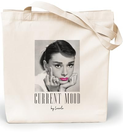 Loxato Stoffbeutel Bedruckt - Stofftasche - Baumwolltasche Bedruckt 100% B35 x H42 x T8 cm - Tragetasche Canvas-Stoff 220 g/m2 - Jutebeutel - Einkaufstasche Lange Henkel 70cm - Einkaufsbeutel