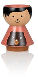 Lucie Kaas Eierbecher aus der Borkfold Kollektion, in Form eines Jungen Rufus, aus Buchenholz, handbemalt, Höhe: 6cm, BF02RU, Mehrfarbig, Höhe: 6 cm