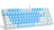 MageGee 75% Mechanische Gaming-Tastatur mit blauem Schalter, LED-Tastatur mit blauer Hintergrundbeleuchtung, kompakte TKL kabelgebundene Computertastatur für Windows Laptop PC Gamer,Blau/Weiß