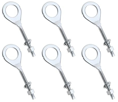 YINETTECH 6 tensores de eje de cadena de motocicleta compatibles con Honda CG125 XF125 ZJ125 accesorios de motocicleta 18 mm de diámetro agujero de 6 mm rosca de metal tono plateado