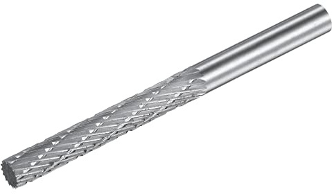 sourcing map 5mm Hartmetall Frässtifte Länge 60mm Fräser 5mm Runder Griff | Doppeltes Muster, Für Holzschneiden Bohren Polieren Zylinder