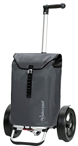 ANDERSEN Einkaufstrolley - Tura Shopper Ortlieb anthrazit 49 L Handwagen, wasserdicht, wetterfest, Aluminium, Griff ergonomisch, klappbar, Kugellagerad