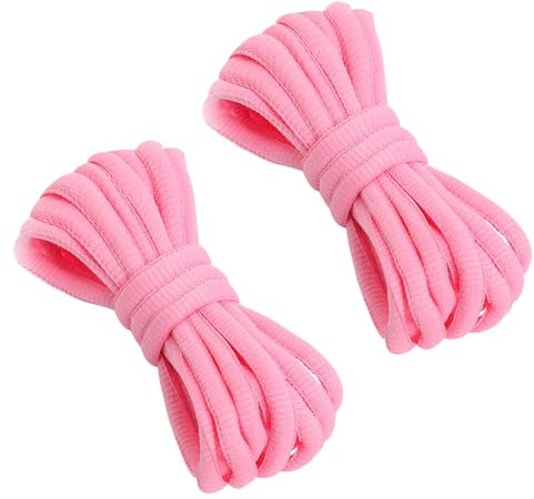 VSUDO 140 cm Lacets Rose Clair Ovale pour Chaussures de Sport, Lacets de Baskets, Lacets Chaussures de Course sur Route, Lacets Chaussures de Running pour Femme ou Homme (2Paire-Rose Clair-140CM)