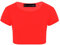 Kids Girls Neon Fluorescent Plain Short Sleeve Crop Tops T-Shirt Tee Top Dance Wear Gymnastic Fancy Dress Colour: Red - Size: 7-8 Years