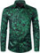 Parklees Herrenhemd, Paisleymuster, bedruckt, stilvoll, schmale Passform, Knopfleiste, Gold glänzend, XL