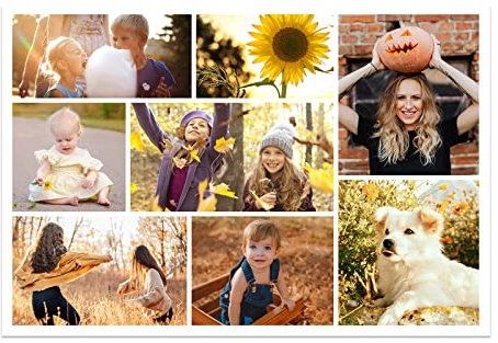 CCWACPP Leinwand Collage Drucke Mit Ihren Fotos für Familie, Hochzeit, Baby, Haustier, Hund - Personalisiertes Wandbild, Individuelle Foto Wanddekoration 50x75 cm