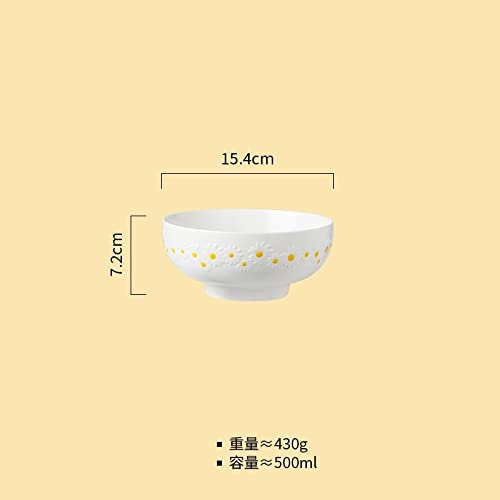 Dessertteller Teller Gänseblümchen-Dinner-Platten-Salat-Dinner-Platten Familienküche Geschirr Speisesaal Zubehör Salatteller Dessertteller (Color : 6 inch salad bowl)