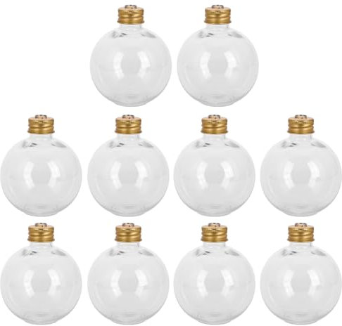 Operitacx Lot de 10 boules de Noël transparentes de qualité alimentaire pour sapin de Noël, mariage, décoration de fête et diverses utilisations 250 ml