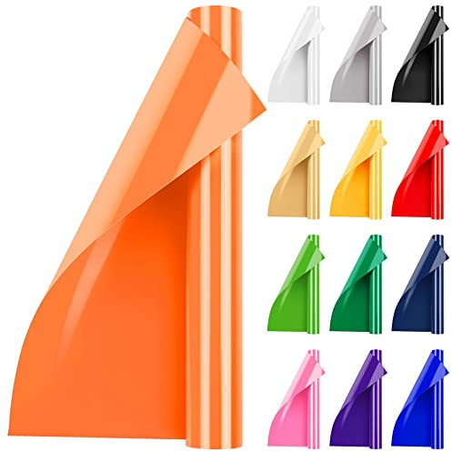 Artcut Iron On Vinyl, 12 x 3ft Heat Transfer Vinyl for Fabric, Shirts, Clothing, Bag(Orange)