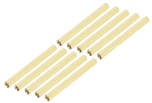 YOKIVE 10 Pcs Brass Hex Straight Spacer, Standoff Spacer with Female Thread | Fixing the Motherboard, Great for Electronics Industries (M3 x 5 x 50mm)