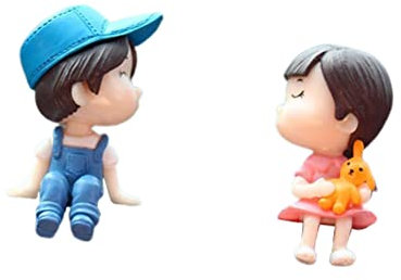 Auto-Armaturenbrett-Ornament, Auto-niedliche Cartoon-Paar-Action-Figur mit Ballon-Ornament, Auto-Innenausstattung, Armaturenbrett-Zubehör, Geschenke für Paare (Blaue Hutpaar-Ornamente (keine