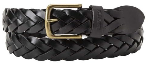 Levi's Herren Leather Braid Belt, Black, 115
