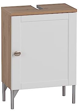 Schildmeyer Waschbeckenunterschrank Jesper 155985, Artisan Eiche/weiß matt, 40,3 x 32 x 58,5 cm
