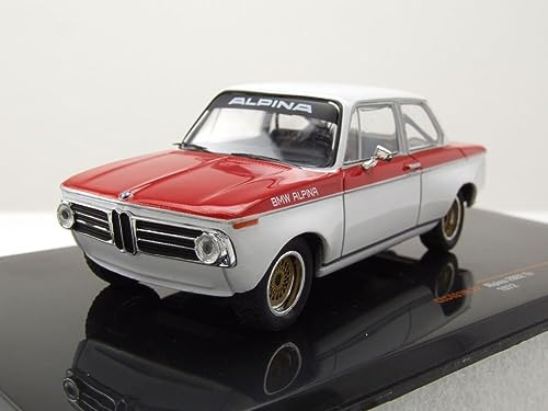 Ixo kompatibel mit BMW Alpina 2002 Tii 1972 weiß rot Modellauto 1:43 Models