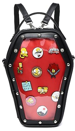 RAINBOW SMILE Damen Gothic Fashion Ita Bag Rucksack Geldbörsen und Handtaschen Halloween Umhängetasche, B-black rot