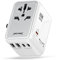 NASTIMA 65W Universal Travel Adapter Worldwide, 3USB-C PD & 2USB-A QC Travel Charger with UK,EU,AU,US Plugs for Laptops Tablets Phones-Adopting GaN III Technology