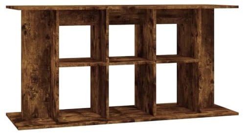 vidaXL Aquarium Stand - Smoked Oak Engineered Wood Fish Tank Base with Ample Storage Space, Modern and Stylish Design for Home Decor