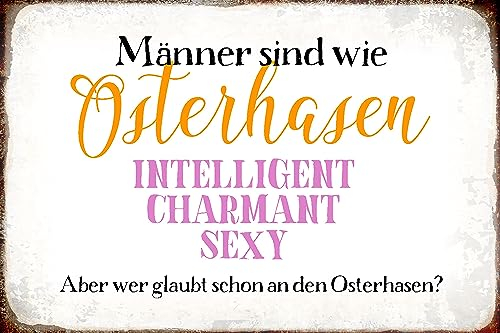 Blechschild 18x12 cm Männer sind wie Osterhase Wand Deko Bar Kneipe Sammler Geschenk