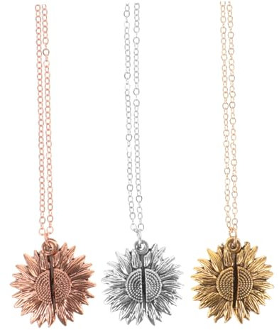 Amosfun Fashionable Necklace Sunflower Sweater Chain Open Locket Pendant Alloy for Special Occasions Random