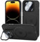 tigratigro Cover con Cavalletto,Compatibile con iPhone 15 Pro Max,Protezione Fotocamera H9 vetro temperato,Custodia Posteriore Glassata Traslucida, Anti-Impronte,Sensazione di Velluto (Grafite Nero)