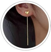 Atentuyi Boho Mini Orecchini A Cuore Orecchini A Filo D'oro Orecchini A Catena Orecchini A Catena Nappe Orecchini A Catena Orecchini A Goccia Piccoli Orecchini A Cuore Gioielli Per Donne E Ragazze
