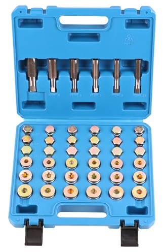 echtools 114 teiliges Ölablassschraubenset Reparatur KFZ Öl Ölwechsel Ablassschrauben Gewindeschneider Ölwannen Dichtringe PKW M13 M15 M17 M20 M22