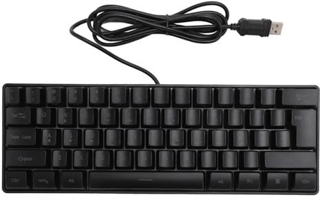GOWENIC Tastiera da Gioco Cablata USB, Tastiera da Gioco Cablata al 60%, Tastiera Compatta a 61 Tasti Retroilluminata RGB, Tastiera a 61 Tasti per Giocatori PC, Dattilografo, Viaggi,