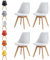 mcc direct Esszimmerstühle im 4er Set Küchenstuhl Bürostuhl Lounge Stuhl Designer Schalenstuhl Eva (Weiß)