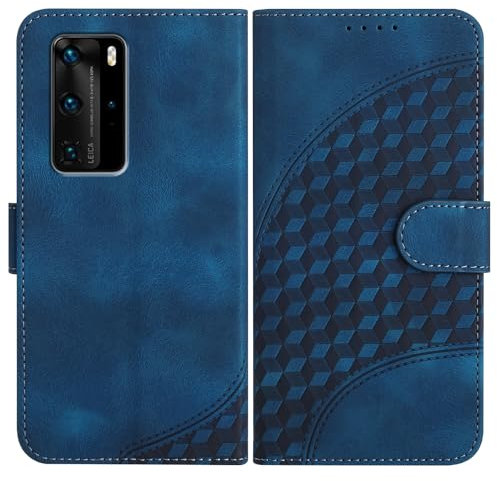 JayModCase Cover per Huawei P40 Pro,Flip Custodia in Pelle PU con Kickstand Porta Carte Magnetica Chiusa Custodia per Huawei P40 Pro (Blu)