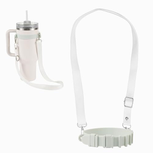 Wasserflaschen Griffband, Silikon Verstellbar Wasserflasche mit Gurt Tragegurt für Wasserflaschen Wasserflaschenhalter Zubehör für Stanley für Reisen Wandern Camping