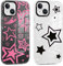 RUMDEY 2 Pack Cute Coquette Stars Print Phone Case for Apple iPhone 7 Plus / 8 Plus 5.5 inches, Aesthetic Soft Slim Anti-Yellowing Shockproof TPU Fashion Bumper Cover with Design