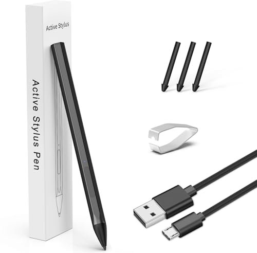 HP Stylus for Envy x360, Spectre x360, Spectre x2, Envy x2 Touchscreen Laptops - Rechargeable MPP 2.0 Tilt Pencil with 4096 Pressure Sensitivity, Black