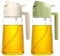 YARRAMATE Spruzzino Olio per Friggitrice Aria 2 in 1 da 2, 470 ml Dosatore Bottiglia e Oliera Spray da Cucina, Accessori Nebulizzatore per Alimenti e Spruzzatore(Bianco e Verde)