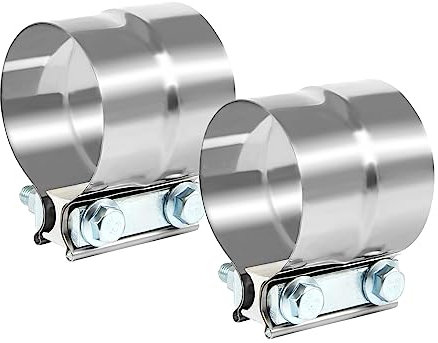 DOCAS 2pcs Ø 76 mm Réducteur en acier inoxydable Collier d'échappement Raccord de tuyau en acier inoxydable, Connecteur de Tuyau Collier D'échappement Ø 76mm à Ø 80mm