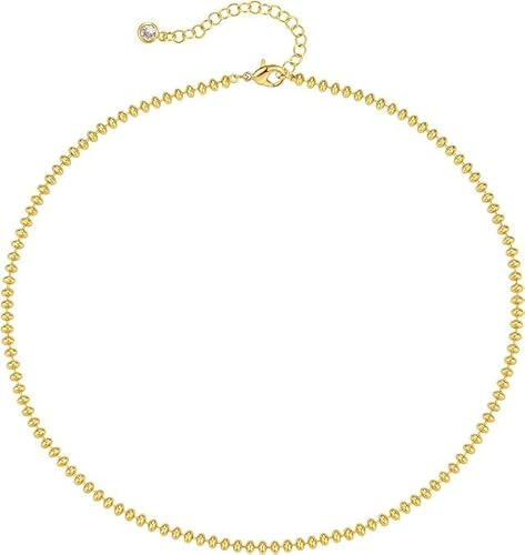 Jenosy Gold Kette Choker Halskette, 14K Gold plattiert Lippe Kette lange Halskette Delicate Mode Choker Halskette Schmuck Geschenk für Frauen