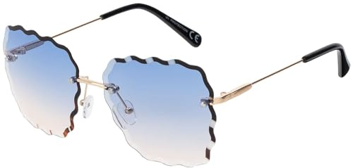 BEZLIT Damen Sonnenbrille Eckige Form Blau-Weiß
