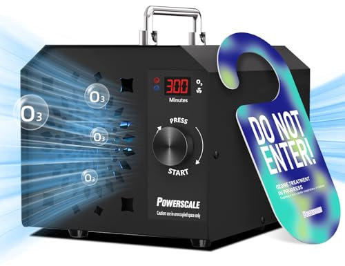 PowerScale OZB2 Commercial Ozone Generator 110,000mg/h Industrial Ozone Machine Odor Removal - Ozone Air Purifier Sterilization for Large Homes & Offices Ozone Odor Eliminator up to 21000sq.ft., Black