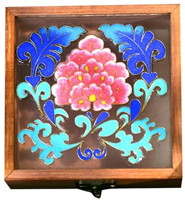 Kit cloisonné à faire soi-même, boîte de rangement à bijoux en bois avec dessus en verre, peinture émaillée filigrane à faire soi-même pour adultes