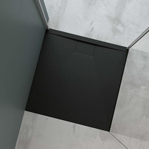 Mai & Mai Duschtasse Duschwanne aus Mineralguss BxTxH: 90x90x3 cm Mineralgusswanne in Anthrazit DIN-Anschlüsse Geoma07