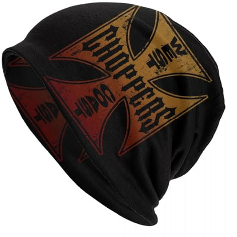 HEBUOUI Westküste Eisernes Kreuz Chopper Skullies Mützen Mützen Für Männer Frauen Unisex Outdoor Winter Warme Strickmütze Erwachsene Mütze Hüte Personalisiertes Freund
