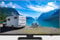 REFLEXION LDDX22IBT-Black Smart LED Fernseher 22 Zoll / 55cm, LG webOSHub, Wohnwagen/Wohnmobil/Camping/Caravan/Boot/LKW TV, Slimline, 12/24/230 Volt, Full HD, Triple Tuner, Bluetooth, WLAN, DVD-Player