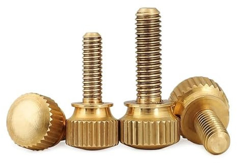 Cilky Metallschrauben 2/3/5 Stück Messing-Doppelstufen, hoher Kopf, gerändelte Handschraube, doppelte Computergehäuseschrauben, reines Kupfer, M5, M6, Länge 8–12 mm(8mm,M3 (5Pcs))