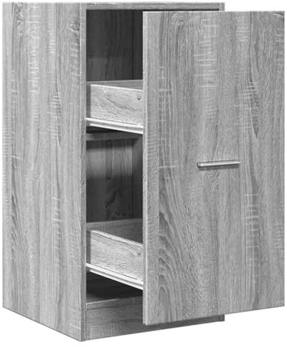 Kangmusi Apothekerschrank Grau Sonoma 40x41x77,5 cm Holzwerkstoff, Grau 855192
