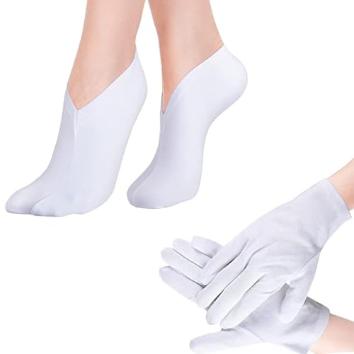 Beauty Baumwollhandschuhe Und Socken Für Spas Ekzeme Trockene Hände Trockene Rissige Füße Hände Und Füße Hautpflege Und Nacht