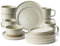 MIAMIO – Geschirrset 4 Personen / 12-teiliges Steingut Tafelservice beige/Tafelservice – Spülmaschinen- und Mikrowellengeeignet - Sierra Kollektion (Hell, Geschirrset (12x))